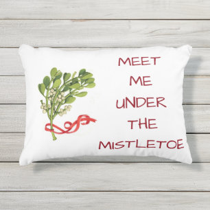 **TREFFEN SIE MICH UNTER DEM MISTLETOE** CHRISTMAS KISSEN FÜR DRAUßEN