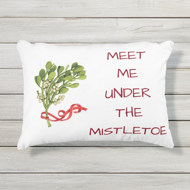 **TREFFEN SIE MICH UNTER DEM MISTLETOE** CHRISTMAS KISSEN FÜR DRAUßEN (Vorderseite)