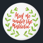 Treffen Sie mich unter dem Mistleton - Weihnachtsk Magnet<br><div class="desc">NewParkLane - Weihnachtsmagnet,  mit einem grünen Aquarellkranz und mit 'Meet me under the mistletoe' Zitat in roter Schriftzypografie.

Karo diese Auflistung für passende Elemente aus. Haben Sie spezielle persönliche Designwünsche? Kontaktieren Sie mich bitte!</div>