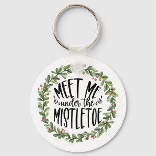 Treffen Sie mich unter dem Mistletower Wasserfarbe Schlüsselanhänger