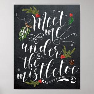 Treffen Sie mich unter dem Weihnachtsausdruck von Poster