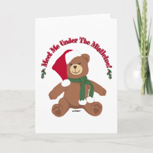 Treffen Sie mich unter der Mistel! Weihnachts-Tedd Feiertagskarte