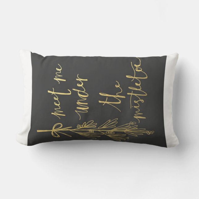 *TREFFEN SIE MICH UNTER DER MISTLETOE* LUMBAR PILL KISSEN FÜR DRAUßEN (Vorderseite)