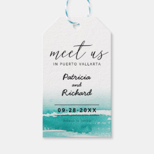 Treffen Sie uns bei der Hochzeit am Zielort Teal S Geschenkanhänger
