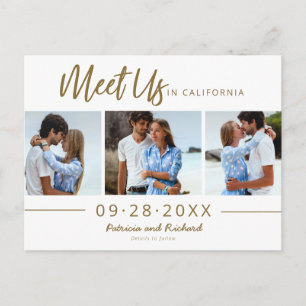 Treffen Sie uns bei der Hochzeit Save The Date 3 F Postkarte
