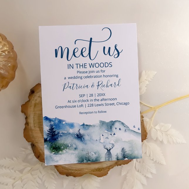 Treffen Sie uns im Wald draußen Hochzeit Einladung (Von Creator hochgeladen)