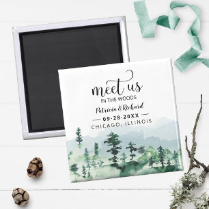Treffen Sie uns im Wald Outdoor-Hochzeit Save The  Magnet