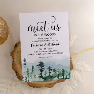 Treffen Sie uns im Wald Outdoor-Hochzeitseinladung