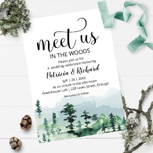 Treffen Sie uns im Wald Outdoor-Hochzeitseinladung Einladung
