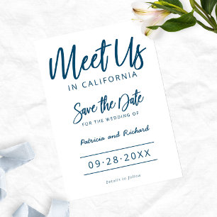Treffen Sie uns in der Hochzeit in Urlaubsort Save Einladung