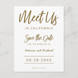 Treffen Sie uns in der Hochzeit in Urlaubsort Save Postkarte