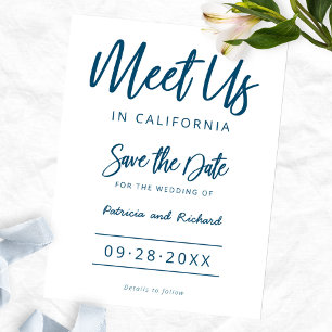 Treffen Sie uns in der Hochzeit in Urlaubsort Save Postkarte