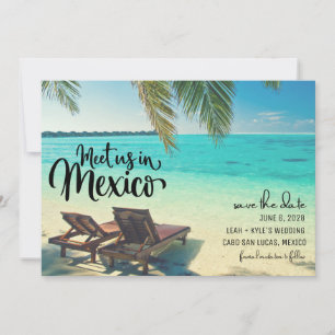 Treffen Sie uns in Mexiko Foto Strandhochzeit Save The Date