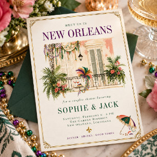 Treffen Sie uns in New Orleans zur Couples-Shower Einladung