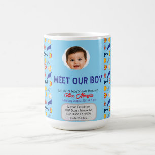 Treffen Sie Unsere Jungen-Baby-Party-Einladung - U Kaffeetasse