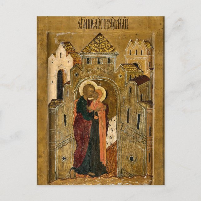 Treffen von Anna und Joachim Orthodox Postkarte (Vorderseite)