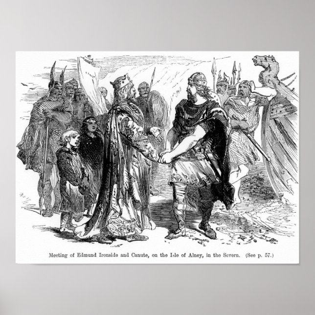 Treffen von Edmund Ironside und Canute Poster (Vorne)