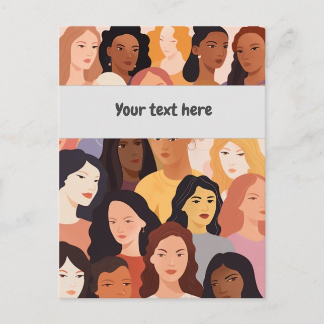 Treffen von Frauen in vereinter Menschenmenge Postkarte (Vorderseite)