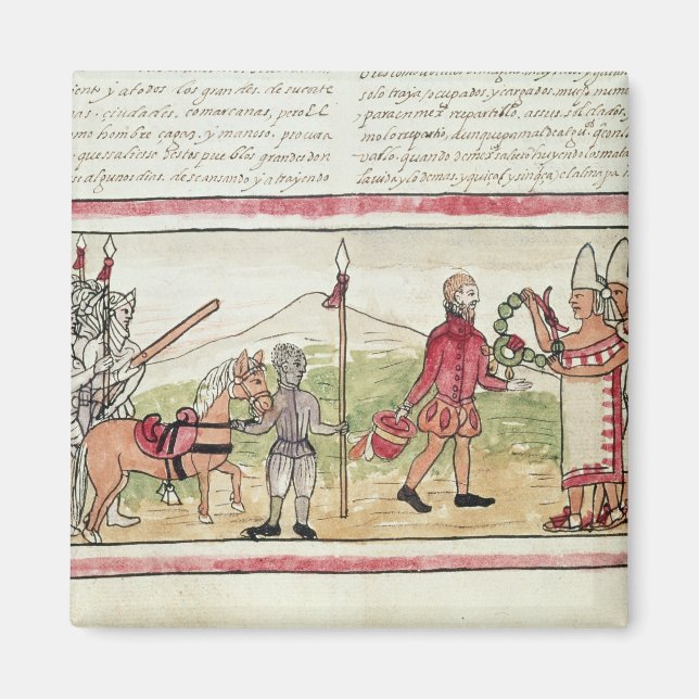 Treffen von Hernando Cortes und Montezuma Magnet (Vorne)