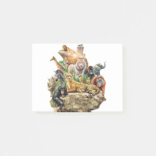 Treffen von Hund Tiger Lion Animal Forest Animals Post-it Klebezettel