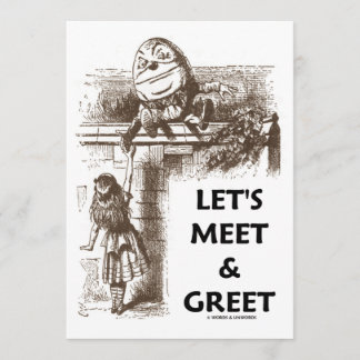 Treffen wir uns und Greet Alice Humpty Dumpty Wond Einladung