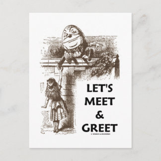 Treffen wir uns und Greet Alice Humpty Dumpty Wond Postkarte