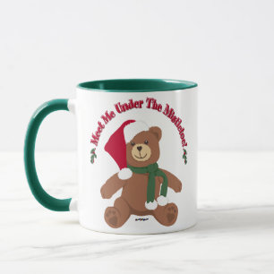 Treffen wir uns unter der Mistel! Weihnachts-Teddy Tasse
