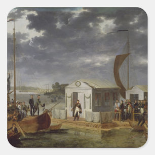 Treffen zwischen Napoleon Bonaparte Quadratischer Aufkleber