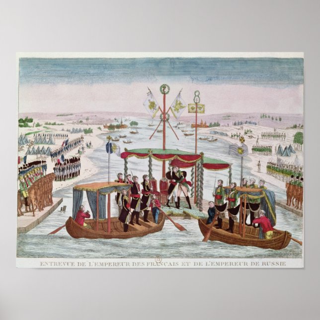 Treffen zwischen Napoleon I und Zar Alexander I Poster (Vorne)