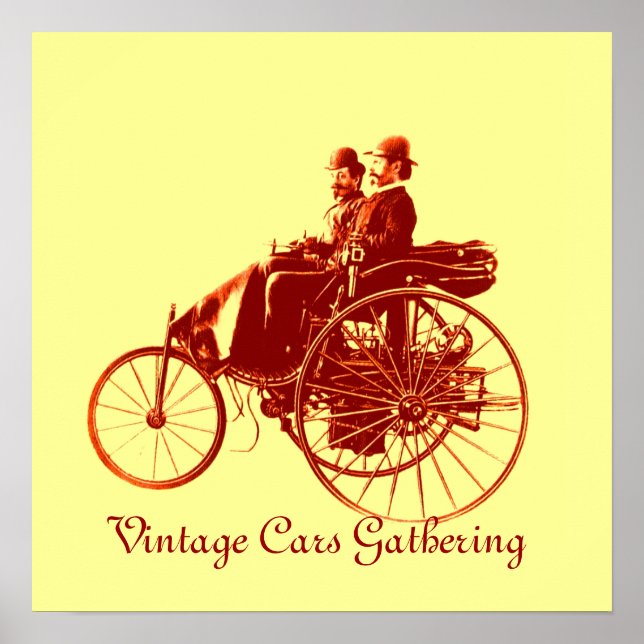 Trefffen der Oldtimer, gelbbraun Poster (Vorne)