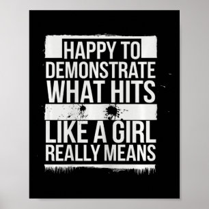 Trefft wie eine Girl Karate-Power-Nachricht Poster