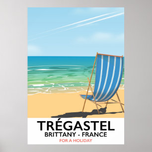 Trégastel, Bretagne Frankreich Strandurlaub Poster