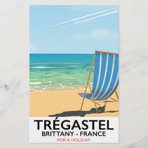 Trégastel, Bretagne Frankreich Strandurlaub Poster Briefpapier
