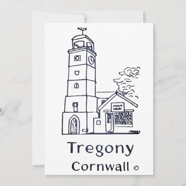 Tregony clocktower card dankeskarte (Vorderseite)