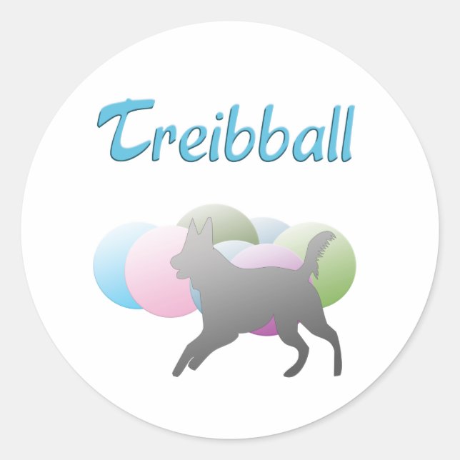 Treibball Runder Aufkleber (Vorderseite)