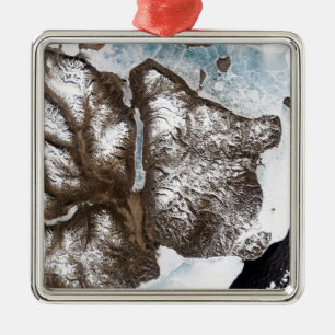 Treibeis zeichnet die Küstenlinie in OstGreenlan Ornament Aus Metall