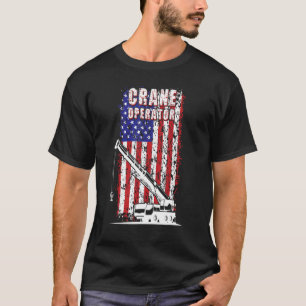 Treiber für den amerikanischen Flag-Krane-Operator T-Shirt