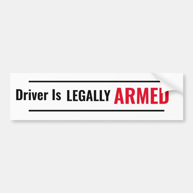 Treiber ist LEAGAL ARMED Autoaufkleber (Vorne)