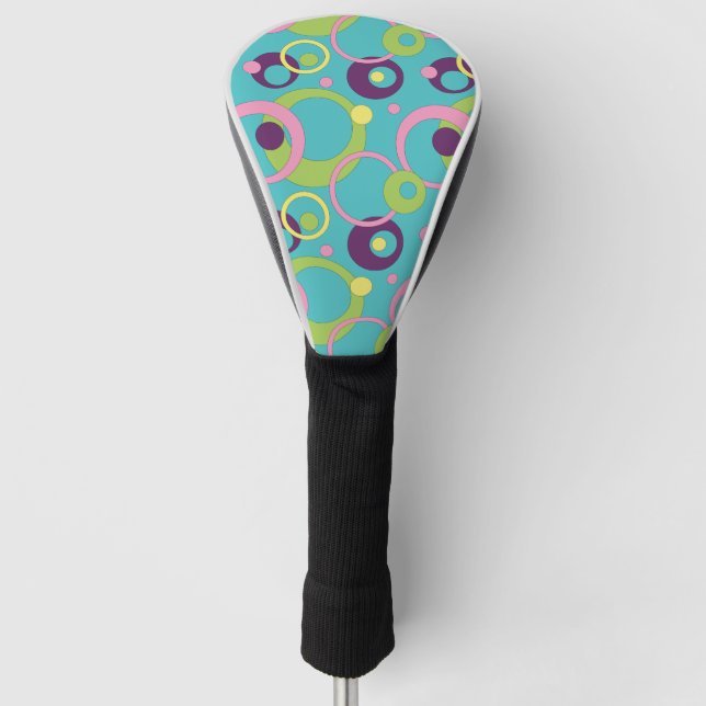 Treiberabdeckung für Funky Blue Circles Golf Headcover (Vorderseite)