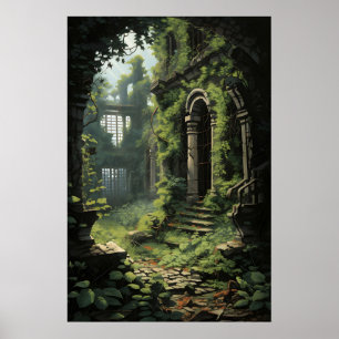 Treibhaus Efeu Farn Druck, Dunkle Akademie Botanis Poster