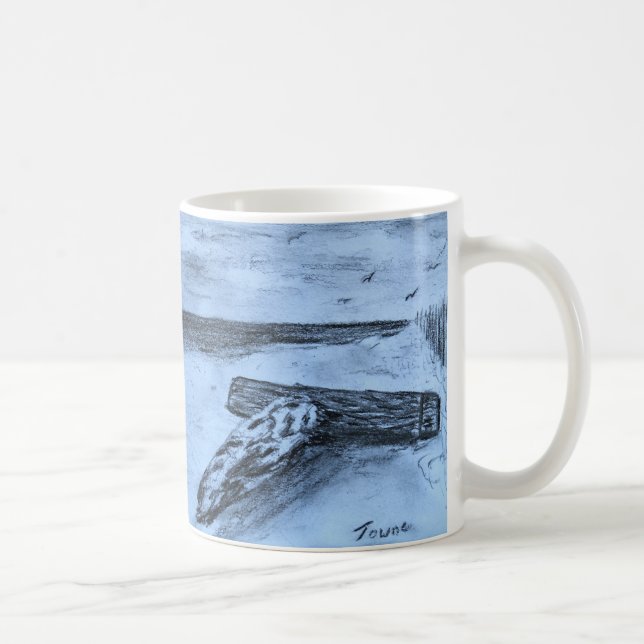 Treibholz auf dem Strand Kaffeetasse (Rechts)