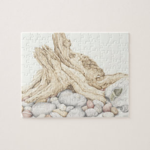 Treibholz-und Kiesel-Keramik-Fliesen-Puzzle Puzzle