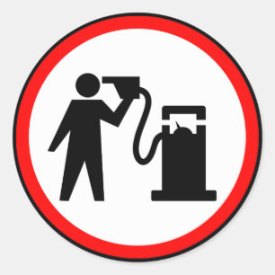 Treibstoff-Selbstmord Runder Aufkleber