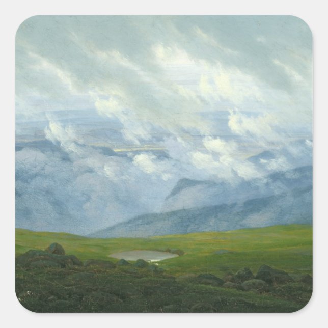 Treibwolken Quadratischer Aufkleber (Vorderseite)