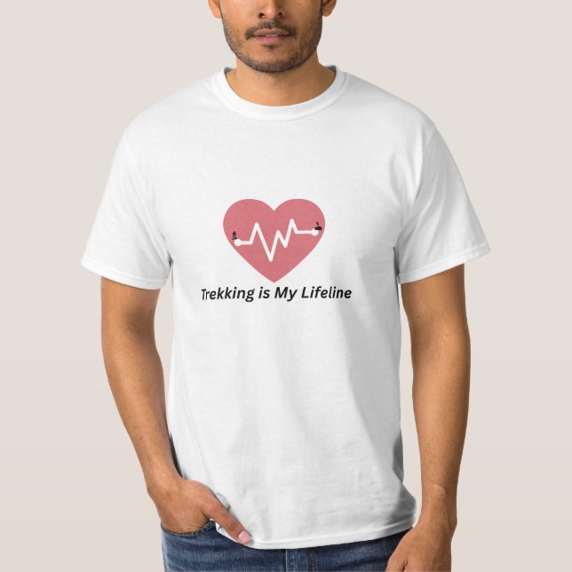 Trekking is My Lifeline – Hiking Lover T-shirt (Vorderseite)