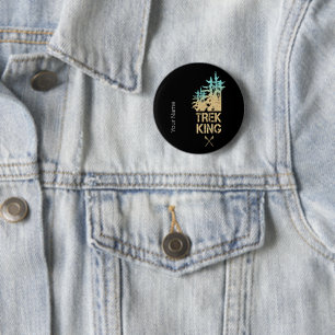 Trekking und Wandern Outdoor Vintage Waldgestaltun Button