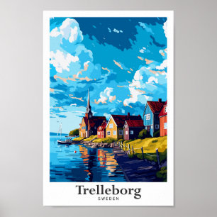 Trelleborg Schweden Reisen Kunst, Vintage Illustra Poster