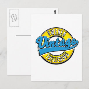 Trelleborg Schweden Vintage-Logo Postkarte