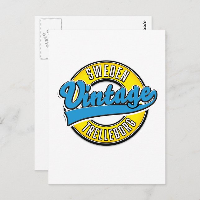 Trelleborg Schweden Vintages Logo Postkarte (Vorne/Hinten)