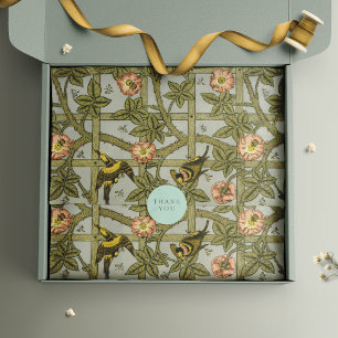 Trellis Birds William Morris Lila Vintage Floral Seidenpapier